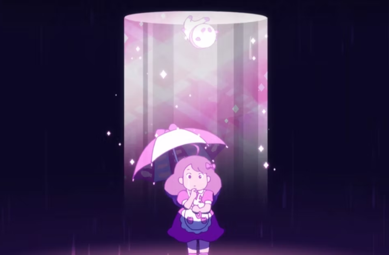 puppycat falling through a portal