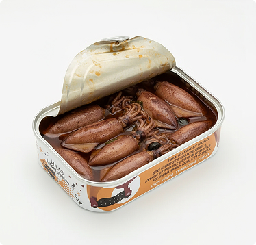 lata de lulas aberto