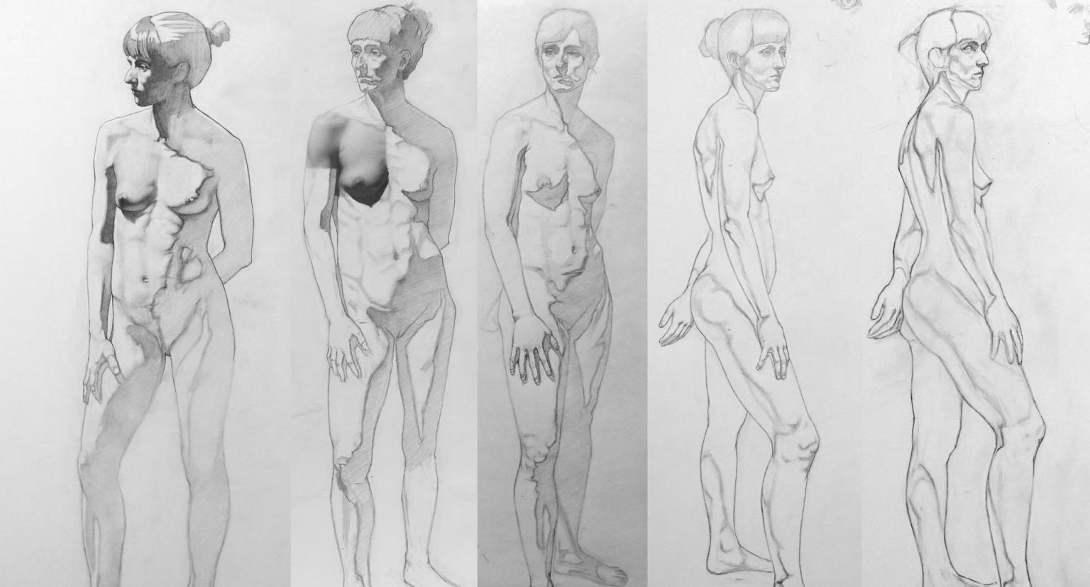 varios desenhos da mesma pessoa