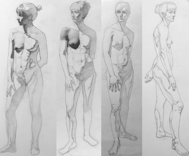 varios desenhos da mesma pessoa