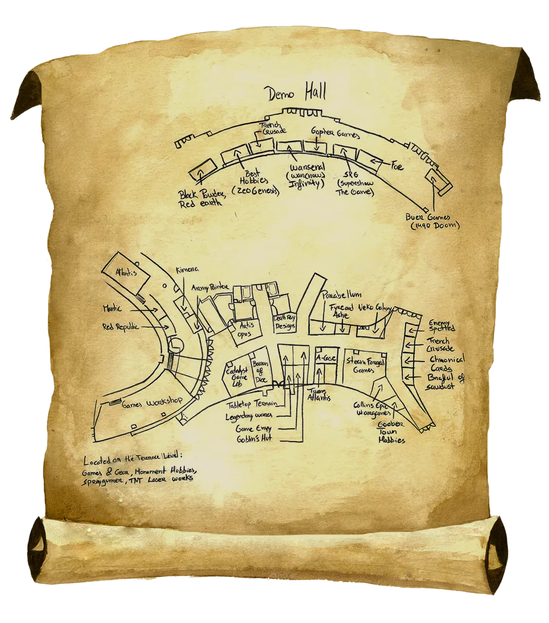 map of the vendor hall