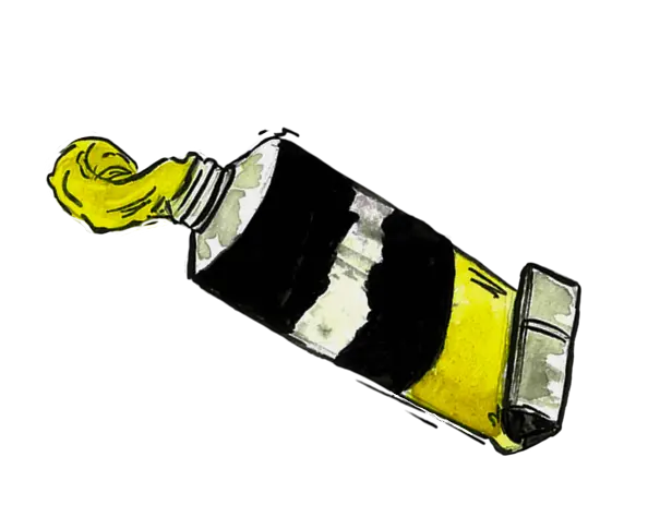 drawing of a tube of paint