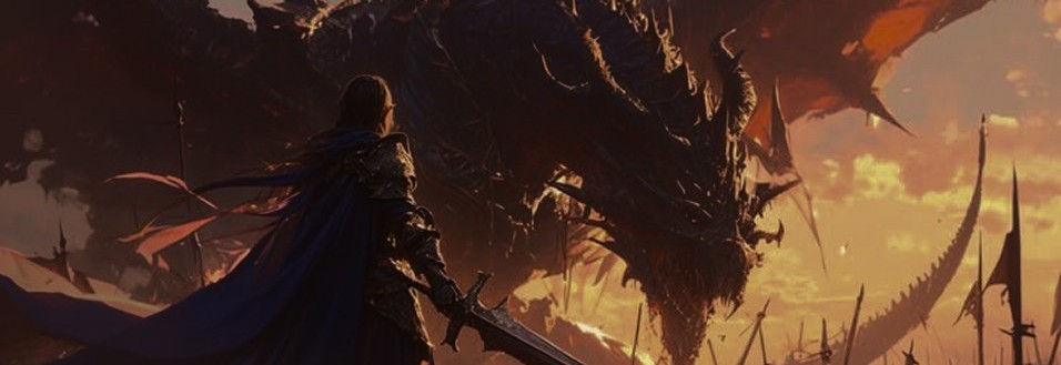 guerreiro e um dragao