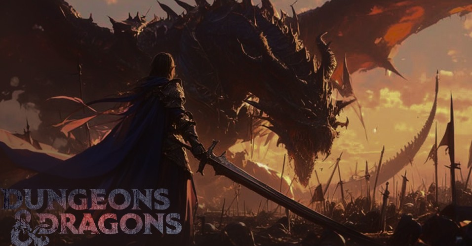 um guerreiro com um dragao a frente dele