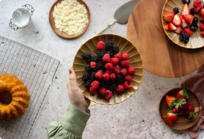 Sobremesa de frutos vermelhos