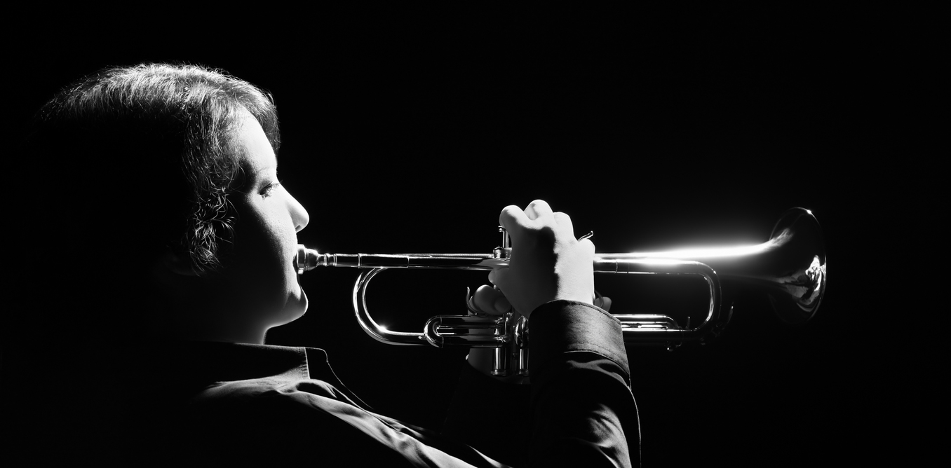 Woman playing trumpet