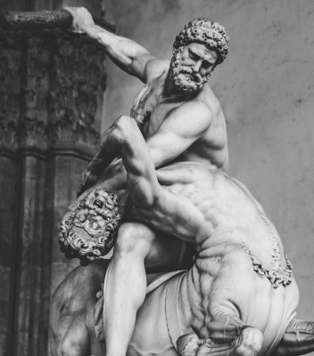 Hercules fighting the centaur greek mythology