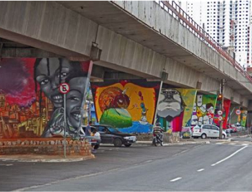 Arte urbana debaixo de uma ponte